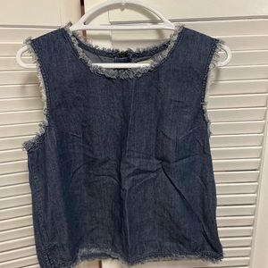 Gap jean fringed tank
